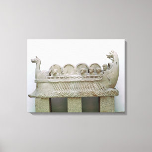 Model of a ship transporting wine on the canvas print