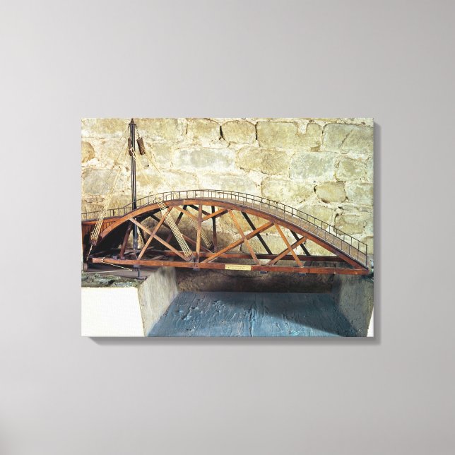 Model of a swing bridge canvas print (Front)