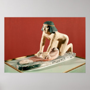 Model of a woman grinding grain, Old Kingdom Poster
