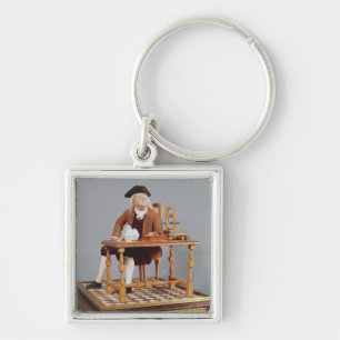 Model of Benjamin Franklin  at his table Keychain