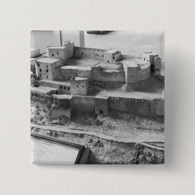 Model of The Krak des Chevaliers, model 2 Inch Square Button (Front)