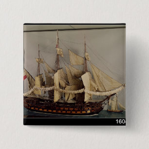 Model of the ship 'L'Achille' 2 Inch Square Button