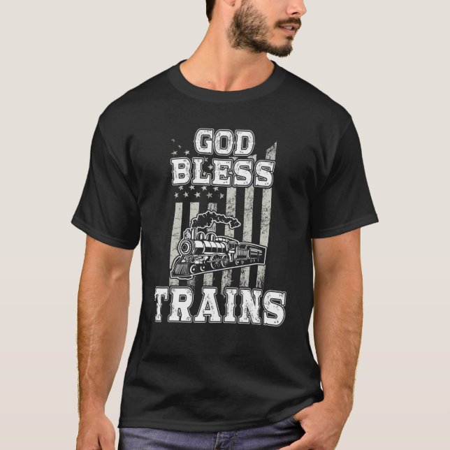 Model Railroad Layout Apparel  Railway Locomotive  T-Shirt (Front)