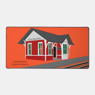 Model Railroading Train Station Controller  Desk Mat