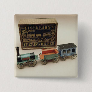Model railway, c.1870 2 inch square button