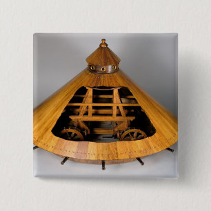 Model reconstruction of da Vinci's design 2 Inch Square Button