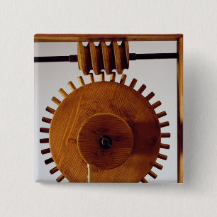 Model reconstruction of da Vinci's design 2 Inch Square Button