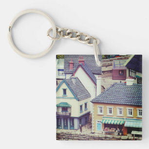 Model Seaside Buildings Keychain