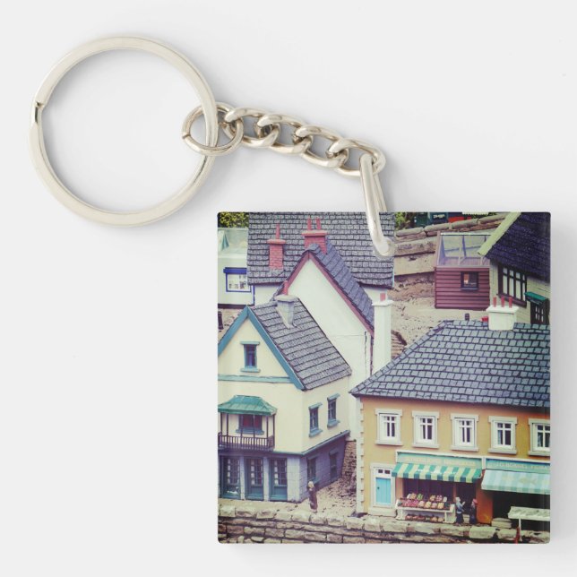 Model Seaside Buildings Keychain (Front)