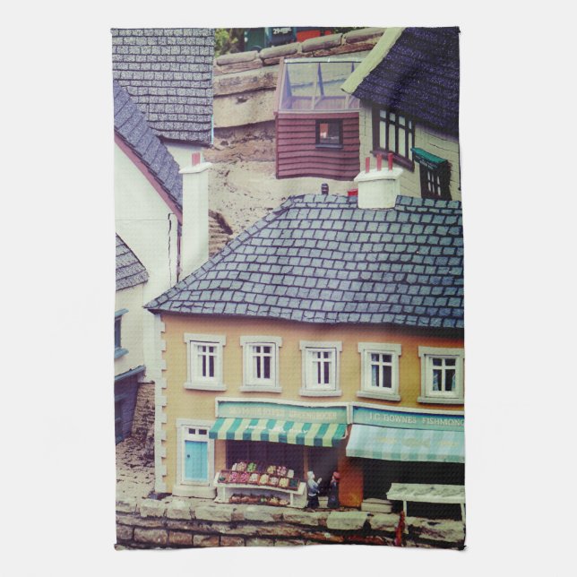 Model Seaside Buildings Kitchen Towel (Vertical)