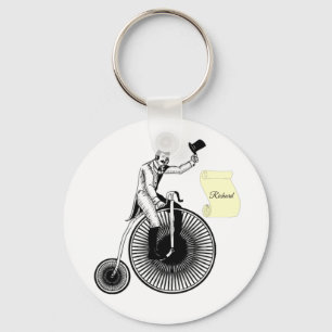 Model T Penny Farthing Classic Black And White Keychain