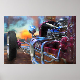 Model T Roadster BEACH SUNSET DREAMS Poster