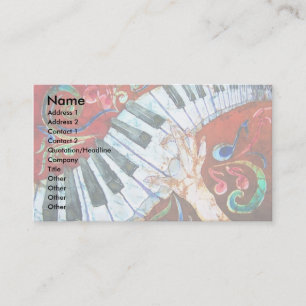 Modèle 2 (lumière) de carte de visite de piano