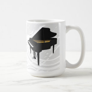 modèle 3D : Piano à queue noir : Tasse de café