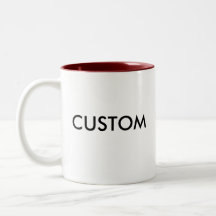 Modèle à deux tons de blanc de tasse personnalisé
