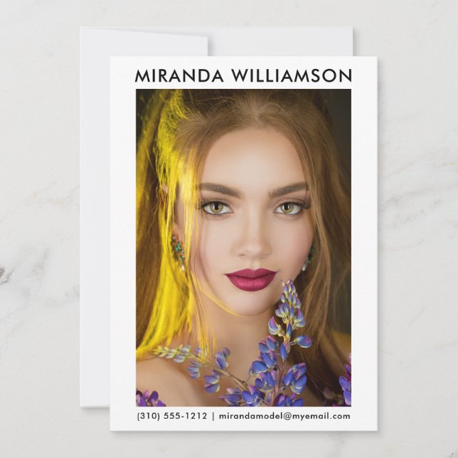 Modèle Acteur 1 Carte photo Comp 5x7 blanc (Devant)