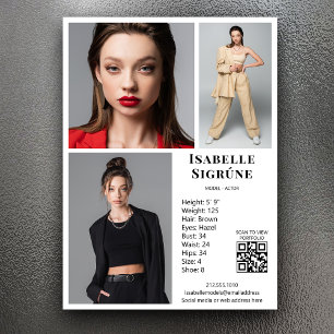 Modèle Acteur 3 Carte photo Comp Modèle blanc QR