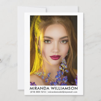 Modèle Acteur Carte Comp 1 Photo 5x7 blanc