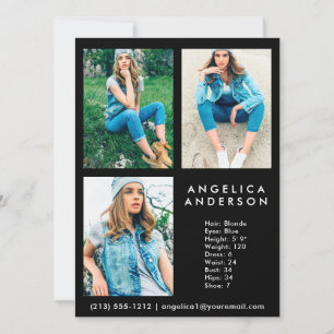 Modèle Acteur Carte Comp 3 photo noir