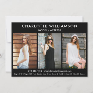 Modèle Acteur Carte Comp 5x7 noir 3 photo