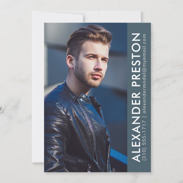 Modèle Acteur Carte photo Comp 5x7 bleu AP (Devant)