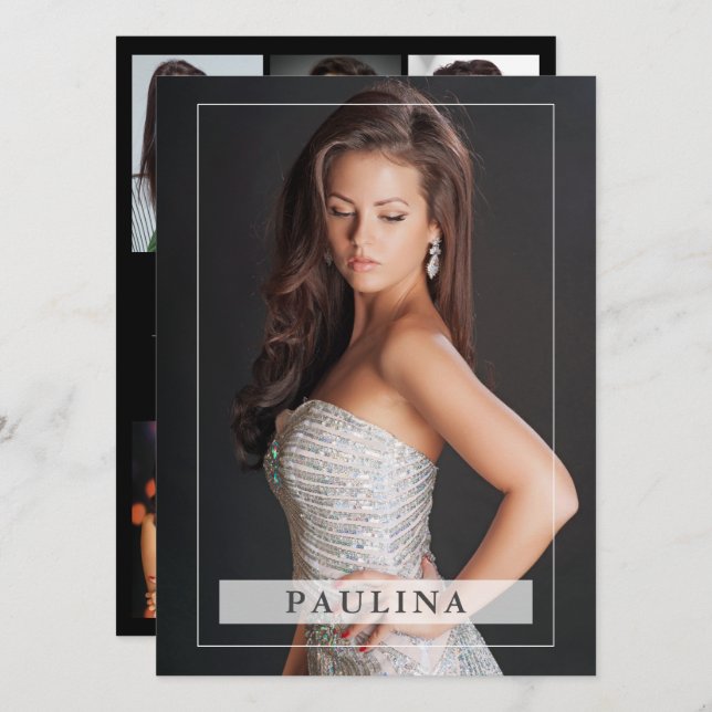 Modèle Acteur Pro 5.5x7.5 Comp Carte Zed 7 Photo (Devant / Derrière)