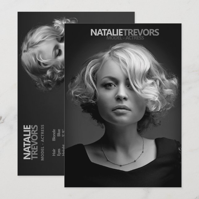 Modèle Actor 2 Côté 2 Photo 5x7 Comp Carte Zed (Devant / Derrière)