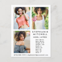 Modèle Actor Comp Card 3 Photo Wha - Carte Postale