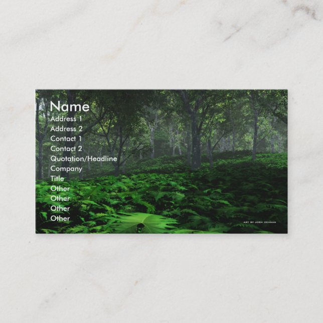 Modèle actuel de carte de visite de forêt (Devant)