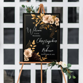 Modèle Affiche de bienvenue mariage, Floral,