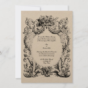 Modèle baroque Rococo Faire-part de mariage