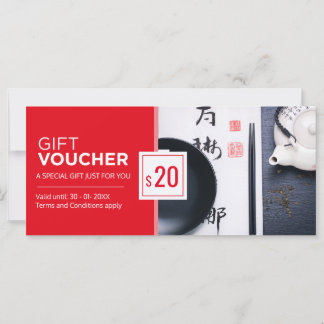 Modèle cadeau de chèque-cadeau de restaurant rouge