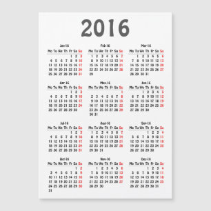 modèle calendrier 2016