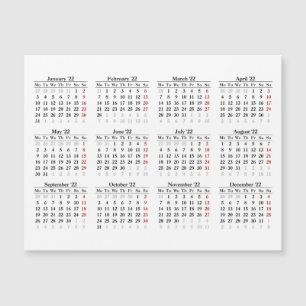 modèle calendrier 2022