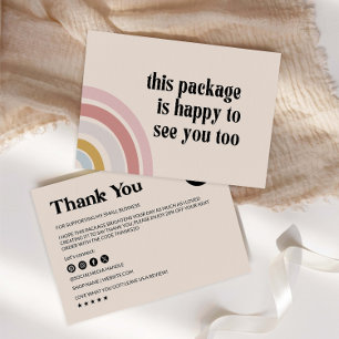 Modèle Carte de remerciements Boho Packaging d'e