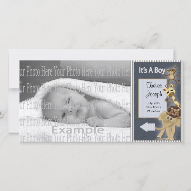 Modèle Carte photo de l'Annouement pour bébé garço (Devant)