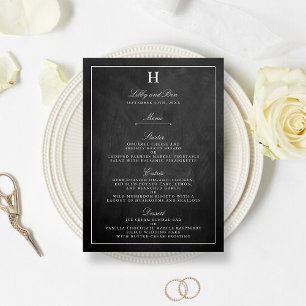 Modèle chic de menu de mariage de tableau