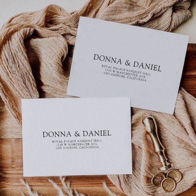 Modèle d'adresse Mariage moderne (Modern Wedding Envelope Address Template)