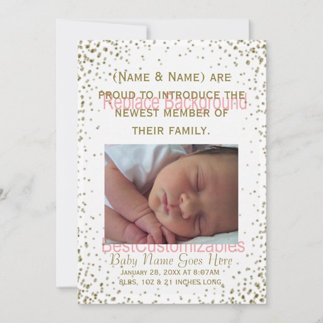 Modèle d'annonce de naissance (Devant)