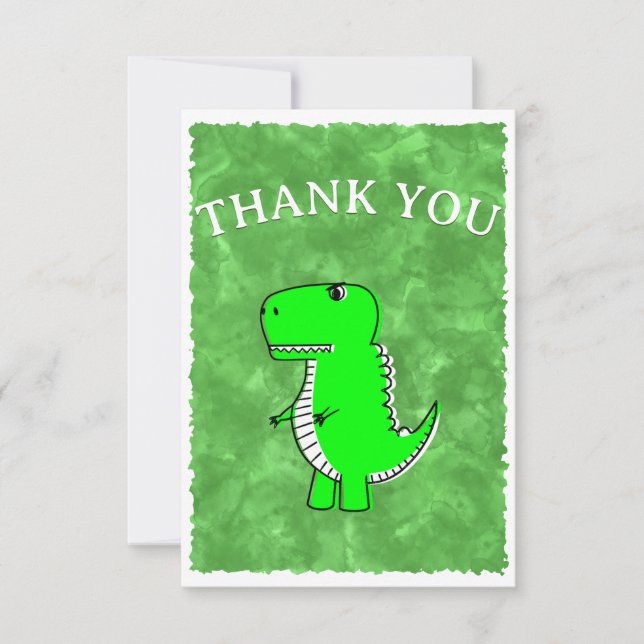Modèle de Baby shower d'aquarelle Green Dino (Devant)