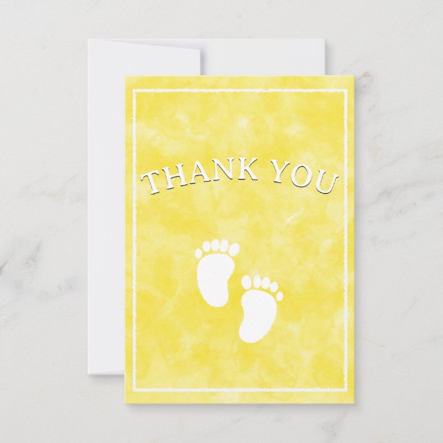 Modèle de Baby shower d'aquarelle jaune (Devant)