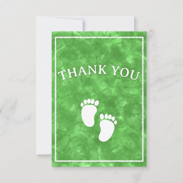 Modèle  de Baby shower d'aquarelle verte (Devant)