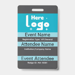 Modèle de badge de conférence et d'exposition pers