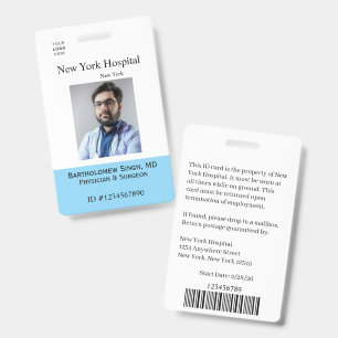 Modèle de badge d'employé d'établissement médical