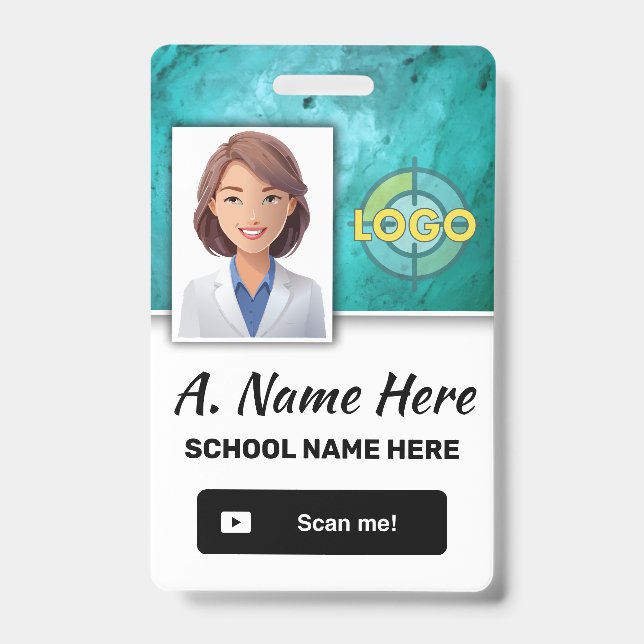 Modèle de badge d'identification pour enseignants  (Avant)