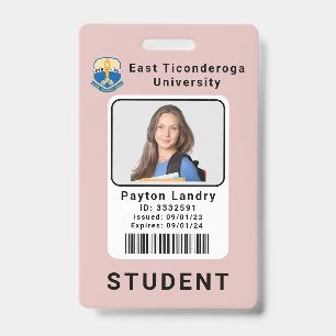 Modèle de badge d'identité étudiant de l'universit