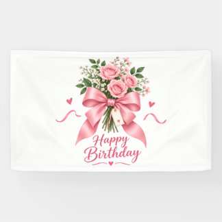 Modèle de bannière d'anniversaire Coquette/Thème p