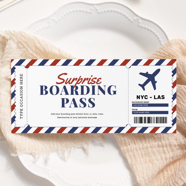 Modèle de billet cadeau de l'avion de carte d'emba (Créateur téléchargé)