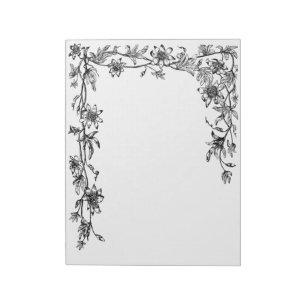 Modèle de bloc-notes à bordure de vigne florale