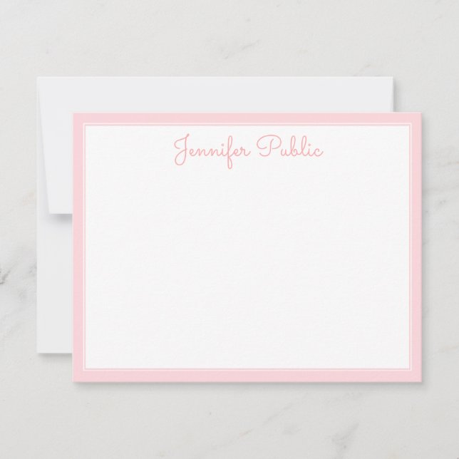Modèle de bordure rose moderne manuscrit (Devant)
